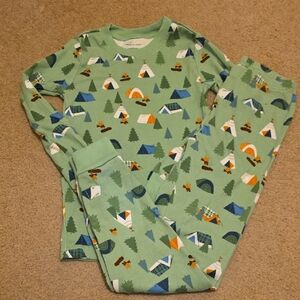 Janie And Jack Green Camping Print Kids Pajamas